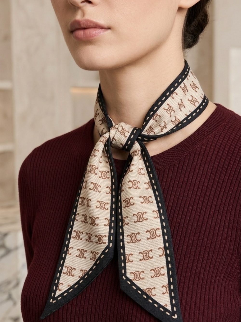 🆕 CELINE Signature Logo Scarf
